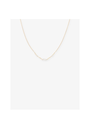 Womens Astrid & Miyu Station Cluster 14ct Yellow Gold and Lab-Grown Diamond Pendant Necklace