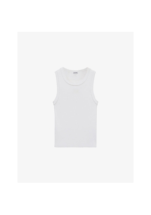 Womens Loewe Anagram Ribbed Stretch-Woven Tank Top