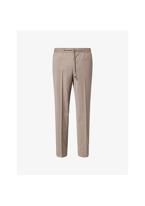 Mens Corneliani Slim-Leg Drawstring Wool Trousers