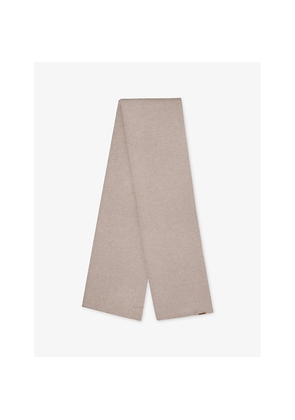 Womens Ru & Rocka Branded-Tab Knitted Scarf