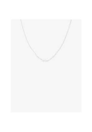 Womens Astrid & Miyu Station Cluster 14ct White-Gold and Lab-Grown Diamond Pendant Necklace