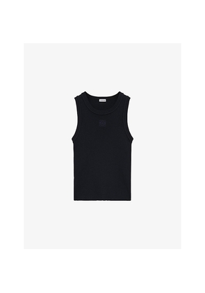 Womens Loewe Anagram Ribbed Stretch-Woven Tank Top