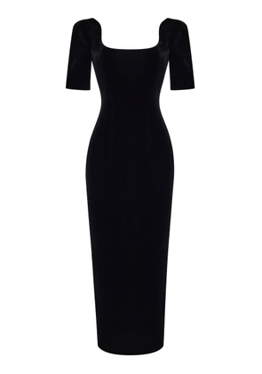 Rasario Scoop-Neck Velvet Midi Dress - Moda Operandi