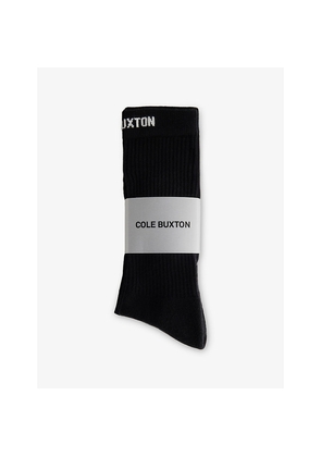 Mens Duke & Dexter Brand-Print Cotton-Blend Socks