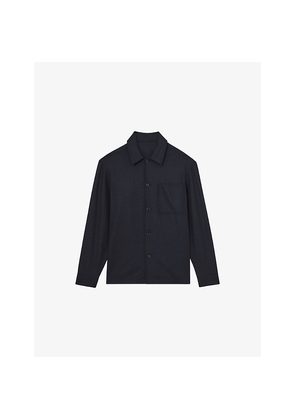 Mens Reiss Cooper Patch-Pocket Wool-Blend Shacket