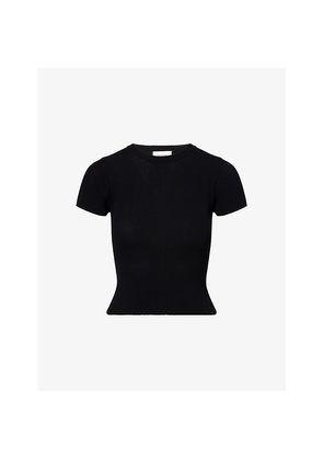 Womens Dissh Clo Ribbed Baby Woven T-Shirt