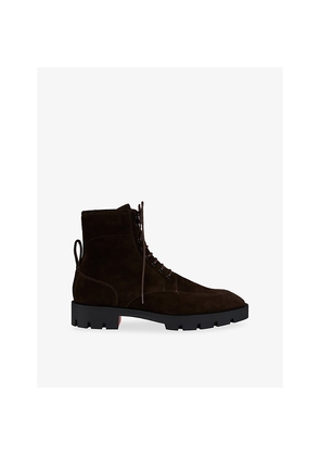 Mens Christian Louboutin Caracolo Lion Flat Crosta Leather Boots