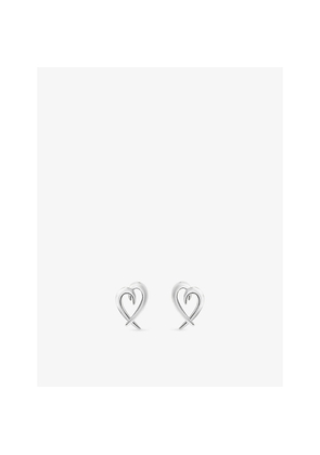 Womens Shaun Leane Hook Heart Sterling Silver Stud Earrings