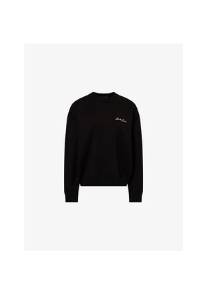 Womens Ru & Rocka Logo-Embroidered Round-Neck Knitted Jumper