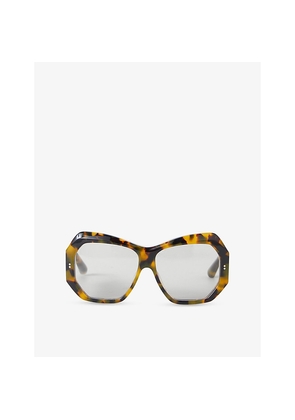 Womens Joseph Slima Butterfly-Frame Tortoiseshell Acetate Sunglasses