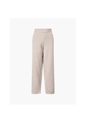 Womens Ru & Rocka Oversized Brand-Embroidered Knitted Jogging Bottoms