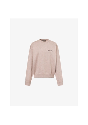 Womens Ru & Rocka Brand-Embroidery Round-Neck Knitted Jumper