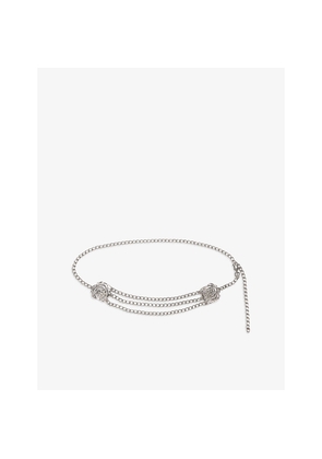Womens The Kooples Triple-Chain Silver-Tone Metal Belt
