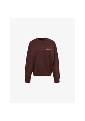 Womens Ru & Rocka Logo-Embroidered Round-Neck Knitted Jumper