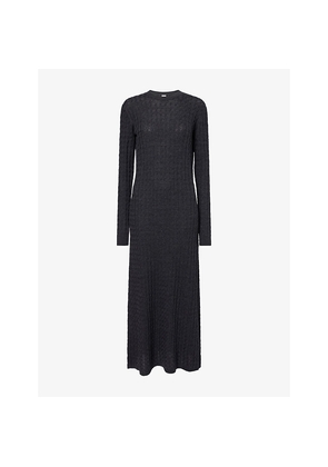 Womens Toteme Cable-Knit Round-Neck Wool Maxi Dress