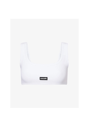 Womens Casey Jean By Jean Vintage Crop Scoop-Neck Stretch-Woven Top