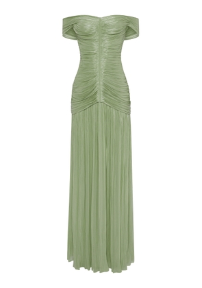Marmar Halim Ruched Silk-Satin Gown - Moda Operandi