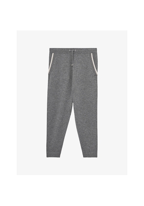 Mens Reiss Hillside Drawstring-Waist Merino-Wool Jogging Bottoms