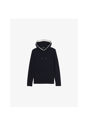 Mens Reiss Falmer Pouch-Pocket Merino-Wool Hoody