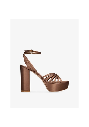 Womens Gianvito Rossi Rita Satin Heeled Sandals