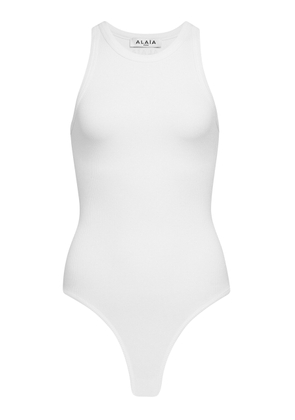 ALAÏA Ribbed Cotton-Blend Bodysuit - Moda Operandi