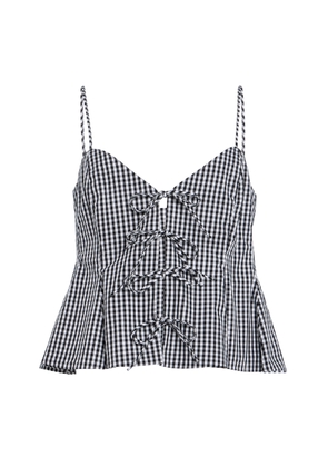 Sea Neci Tie-Front Gingham Cotton Tank Top - Moda Operandi