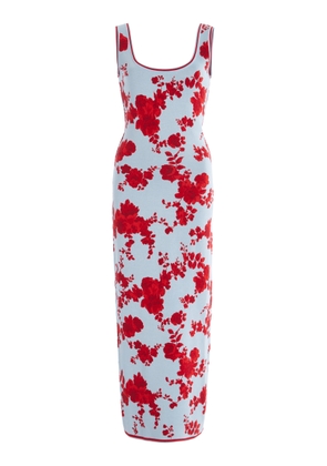 Carolina Herrera Knit Silk Jacquard Midi Dress - Moda Operandi