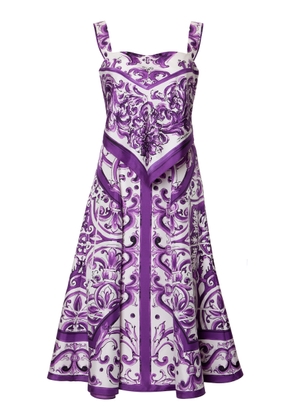 Dolce & Gabbana Printed Silk Twill Midi Dress - Moda Operandi