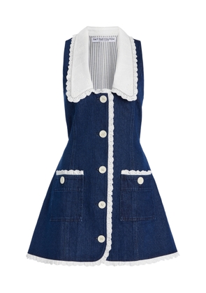 FAIT PAR FOUTCH Exclusive Adrienna Denim Mini Tuxedo Dress - Moda Operandi