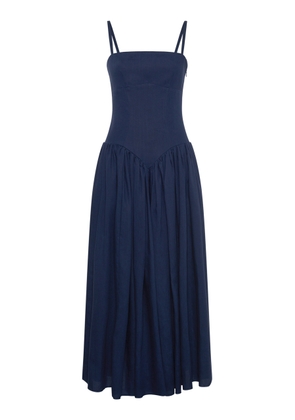 Gabriela Hearst Oriana Drop-Waist Linen Dress - Moda Operandi