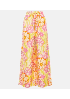 Alemais Fenella floral high-rise silk pants
