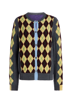 ZANKOV William Argyle-Knit Merino Wool Cardigan - Moda Operandi
