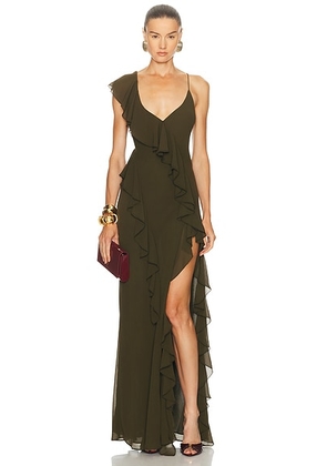 Ronny Kobo Olivialle Dress in Green - Dark Green. Size L (also in M, S, XS).