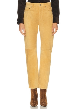 Polo Ralph Lauren Suede Straight Leg Pant in Gold Dust - Tan. Size 2 (also in ).