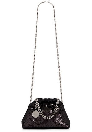 Stella McCartney Falabella Pixel Snake Sequins Embroidery Mini Drawstring Bag in Black - Black. Size all.