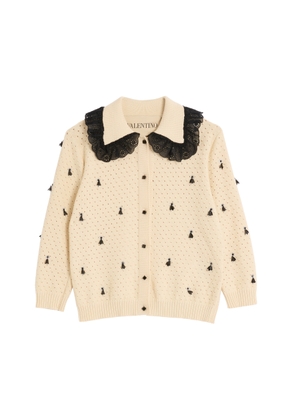 Valentino Garavani Lace-Trimmed Cotton Cardigan - Moda Operandi