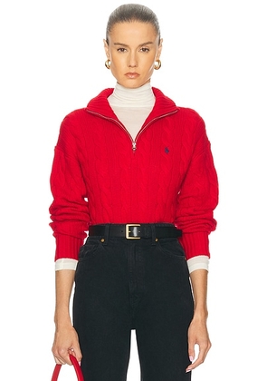 Polo Ralph Lauren Quarter Zip Sweater in 2000 Red - Red. Size S (also in XL).