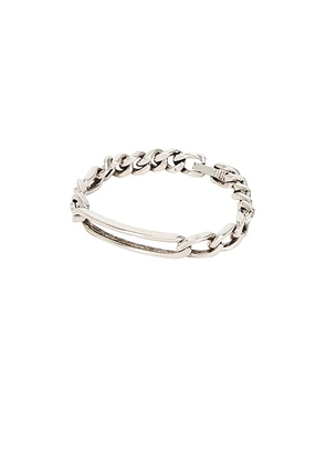 Saint Laurent Semi Rigid Link Chain Bracelet in Brass Metal - Metallic Silver. Size S (also in ).