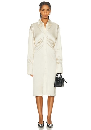 Toteme Slouch Shirtdress in Snow - Cream. Size 34 (also in 36, 38).