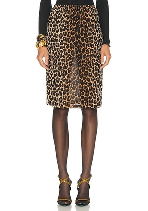 Saint Laurent Printed Skirt in Leopard - Beige. Size 40 (also in ).