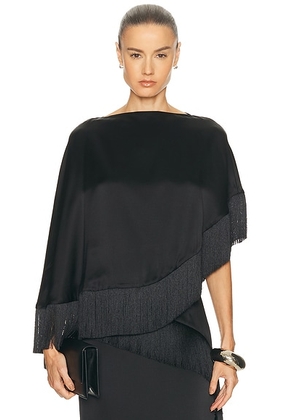 SRG Joelle Silk Top in Black - Black. Size L (also in M, S, XL, XS).