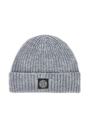 Stone Island Beanie in Cement Melange - Grey. Size all.