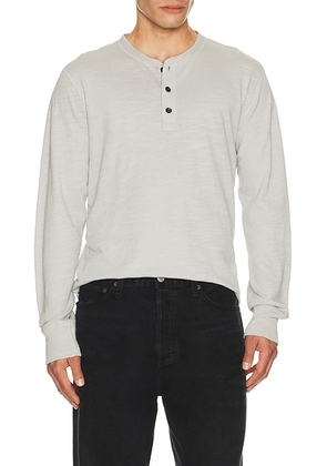 Rag & Bone Classic Flame Henley in Heather Grey - Grey. Size L (also in M, S, XL/1X).
