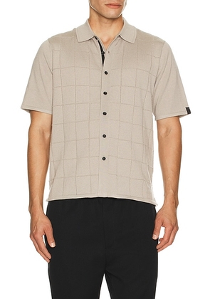 Rag & Bone Window Pane Dalton Knitted Shirt in Tan - Brown. Size L (also in M, S, XL/1X).