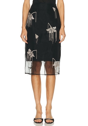 Rohe Embellished Tulip Skirt in Black - Black. Size 34 (also in 36, 38, 40).