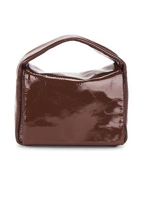 St. Agni Petit Soft Top Handle Bag in Patent Liqueur - Burgundy. Size all.