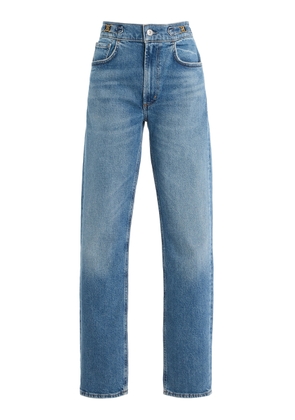 Citizens of Humanity Blaine Horsebit-Detailed Stretch High-Rise Straight-Leg Jeans - Moda Operandi