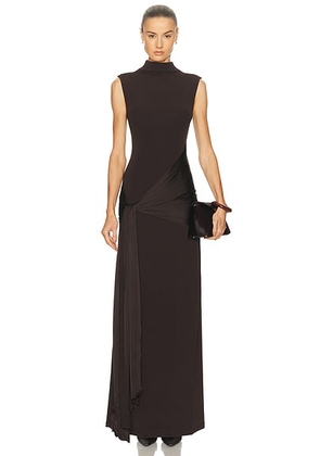 SRG Jia Dress in Chocolate - Chocolate. Size L (also in M, S, XL, XS, XXS).