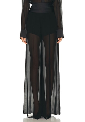 SANS FAFF Tuxedo Palazzo Pant in Black - Black. Size S (also in XS).