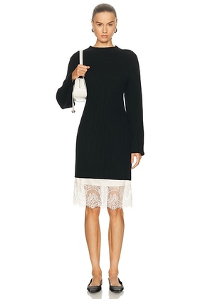 Staud Willow Sweater Dress in Black - Black. Size L (also in M, S, XS).